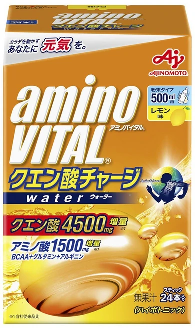 아미노바이탈 구연산 충전 워터 4500mg 아미노산 1500mg 레몬맛 파우더 24개입, 1개 - 쿠팡