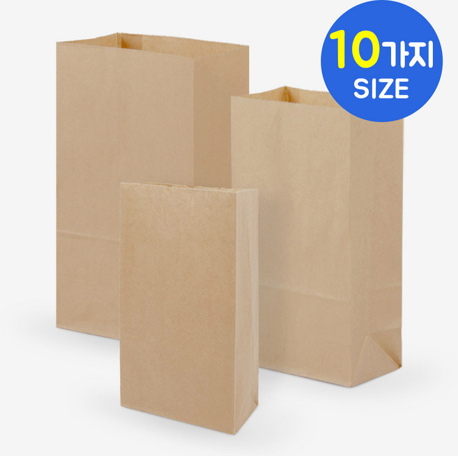 나우스팩 크라프트 종이봉투 (1000장) - 10가지 사이즈, 크라프트 종이봉투 6호 1000장, 1개, 1000개입