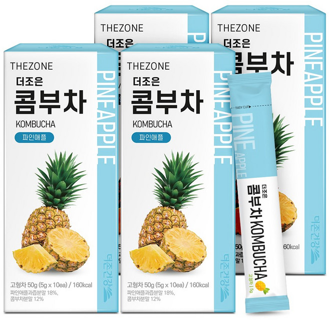 더존건강 더조은 콤부차 파인애플 10포 2박스, 50g, 10개입