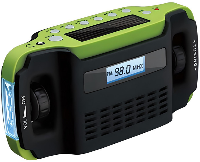 7in1 자가발전 태양광 라디오 랜턴, SB-5020, 그린