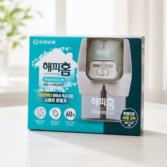 해피홈 스마트 리퀴드 타이머 훈증기 리필 60일 모기약, 1박스