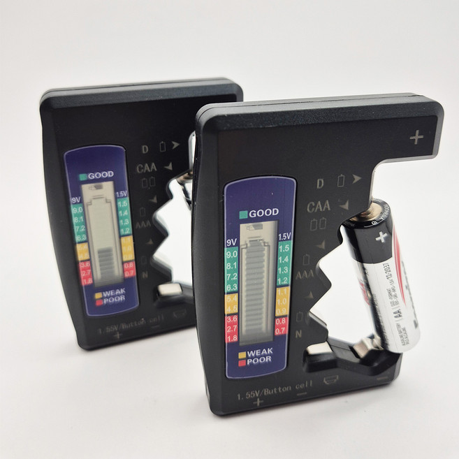 잔량콕 건전지 잔량 체크기 테스터기 배터리 전압 측정기, 2개