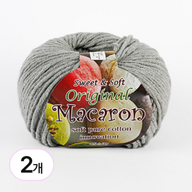 바토니팅 마카롱실 2P 마카롱 뜨개실 털실, 081멜란그레이, 2개