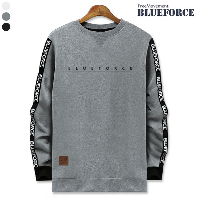 블루포스 에티플 맨투맨 레터링 남자 긴팔 티셔츠 남성 빅사이즈 운동복 가을 단체티 커플티 츄리닝