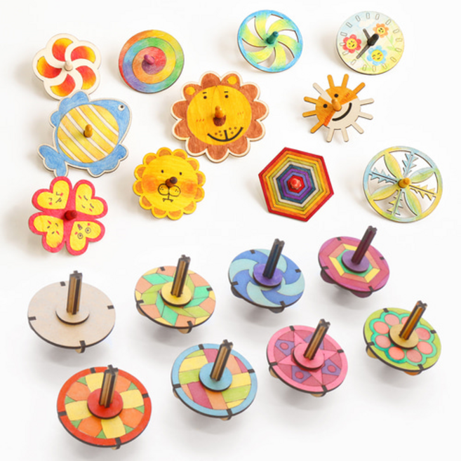 TCTMH001Z 나무팽이 2종 모음, 02_전통팽이, 문양팽이B