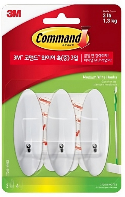 3M 코맨드 와이어 훅 중형 17068 3개입 sty*9849Ur