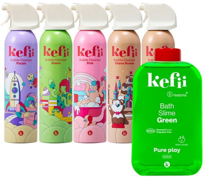 버블클렌저 200ml 3종 + 초코브라운 200ml 2개 + 배쓰 슬라임 540ml 1개, 200ml(핑크+그린+퍼플)+초코 2+슬라임그린, 1