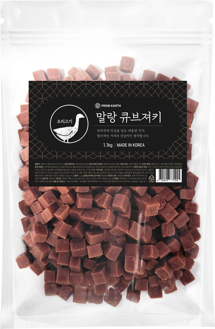 개기월식 강아지 말랑 큐브 져키, 오리고기, 1.1kg, 1개