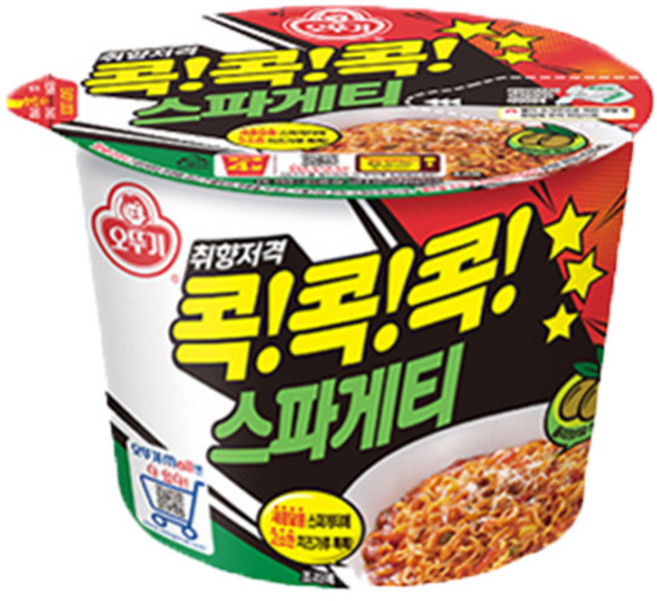 오뚜기 콕콕콕 4종 큰컵 치즈 라면 짜장 스파게티, 4개