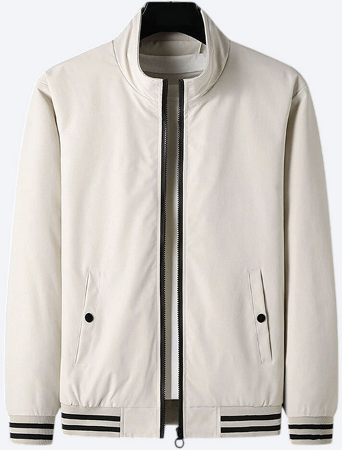 에브리핏 남자 스탠드넥 블루종 점퍼 레귤러핏 배색 시보리 지퍼 자켓 간절기