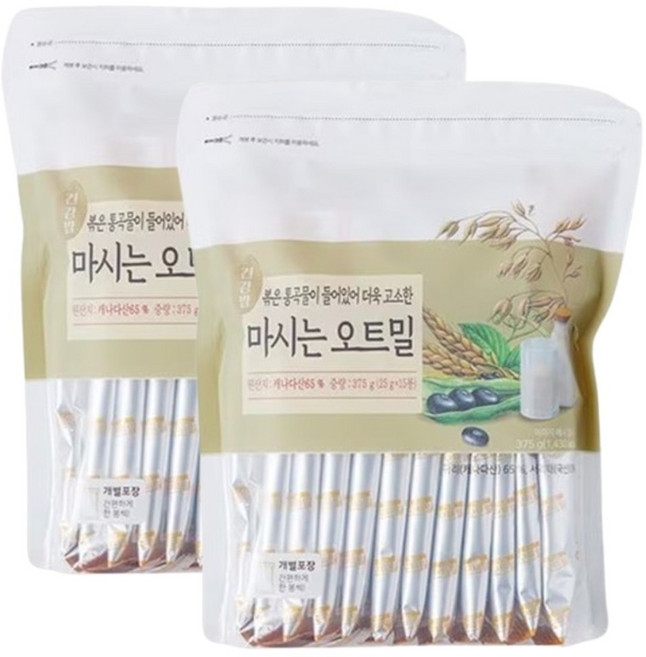 두보식품 통곡물 고소한 마시는 오트밀, 2개, 375g