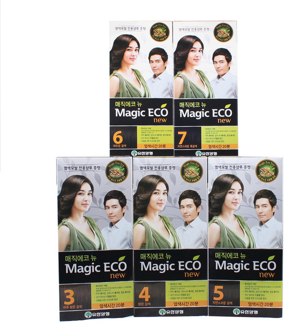 유한양행 매직 에코 뉴 헤어 칼라 크림 새치커버, 1개, 5호 자연스러운 갈색