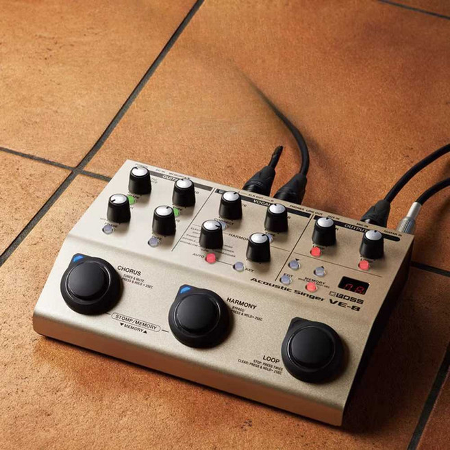 Reon BOSS 보컬이펙터 멀티 리버브 노래 무대 가수 보이스, VE-8+증정품+충전지