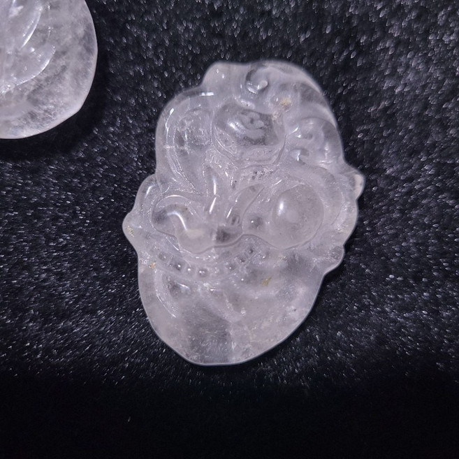 白水晶狐狸墜 狐仙 有穿孔洞 項鍊墜飾