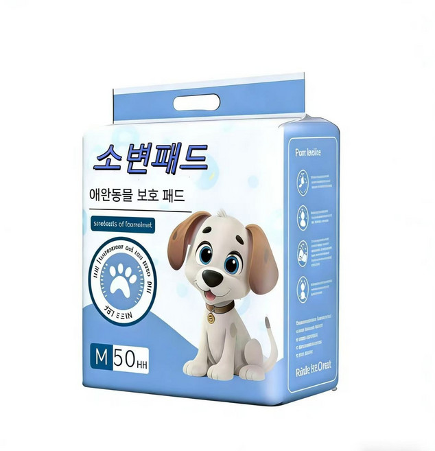 반려동물 소변 패드 강아지 기저귀 두꺼운 탈취 흡수 패드 기저귀 일회용 방수 패드, 1개, 50개입