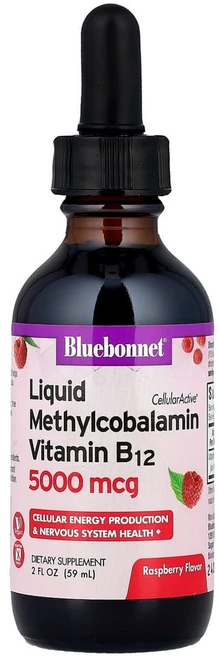 블루보넷뉴트리션 CellularActive 액상 메틸코발라민 비타민 B12 라즈베리 5000mcg 59ml (2fl oz), 1개 - 쿠팡