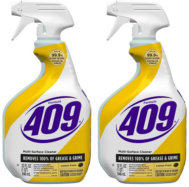 클로락스 포뮬라 409 다목적 클리너 946ml 2팩 레몬 Formula 409 Multi-Surface Cleaner Spray Bottle, 2개