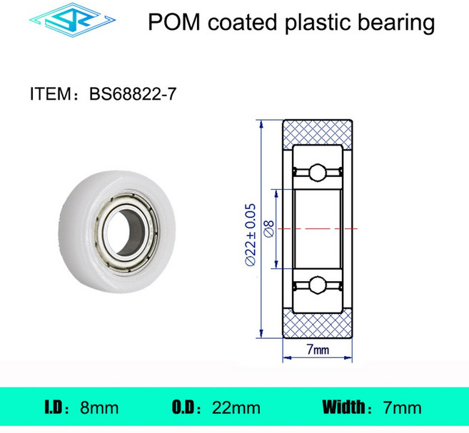 제조업체는 플라스틱 풀리 코팅 베어링 외부 POM 및 나일론 롤러 가이드 휠을 공급합니다., 1개, BS688227
