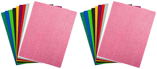 코히모 반짝이 EVA 에바폼 스펀지 칼라 펠트지 10색 20장 세트 4W479