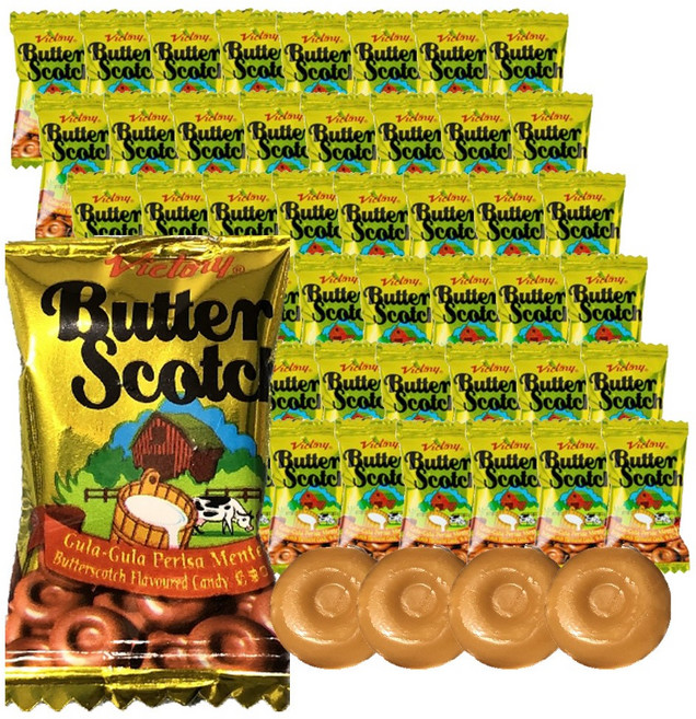 빅토리 크림커피향/버터스카치 랜덤 캔디 150g, 5개