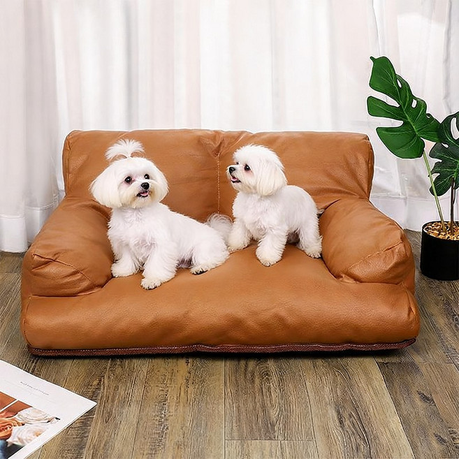 Fowod 반려동물소파 튼튼한 통기 방수 고양이 강아지용, 브라운, 1개