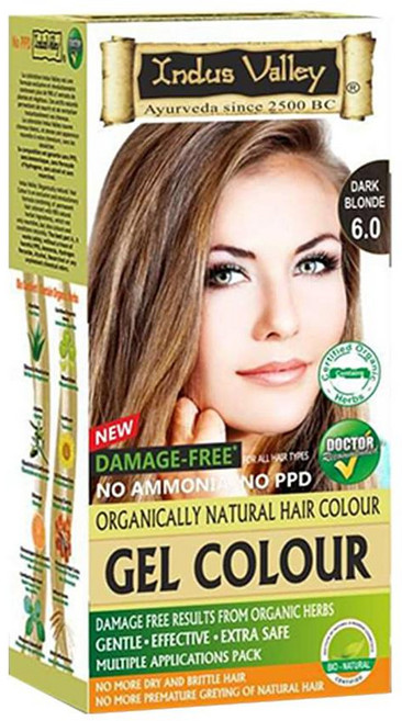 INDUS VALLEY 젤 컬러 1팩 다크 블론드 Indus Valley Natural Organic Damage Free Gel Hair Color
