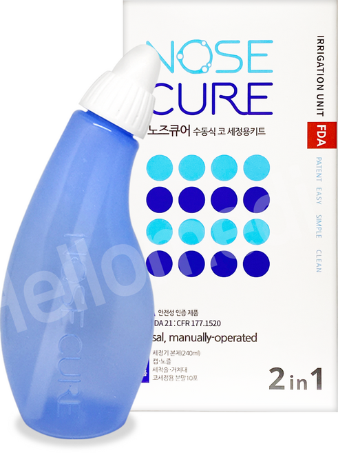 노즈큐어 블루 코세척기 (거치대+분말10포+세척솔), 2세트