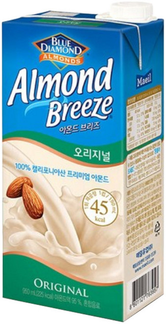 블루다이아몬드 아몬드 브리즈 오리지널, 950ml, 3개