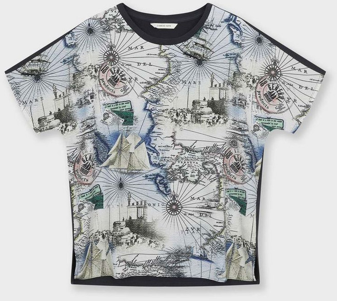 캐리스노트 돌먼 프린팅 티셔츠 차콜 CN4MTS004CH