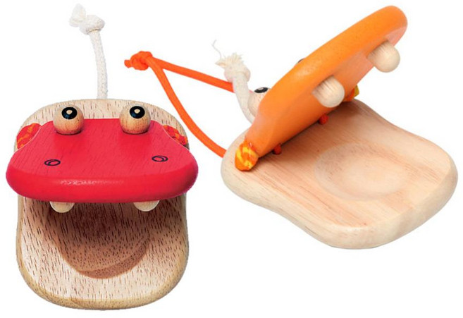 유치원 선물용 맑은소리 원목 하마 짝짝이 악기장난감 악기완구 돌아기 3세, 1개
