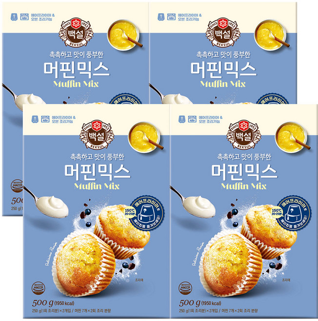 (상온) 백설 머핀믹스 500g, 4개