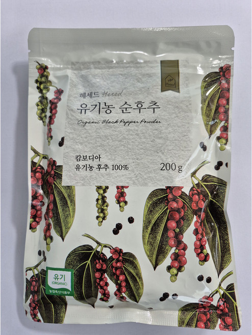 헤세드 유기농 순후추 후추가루 파우치, 6개, 200g