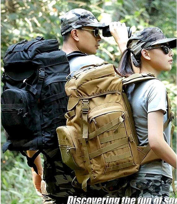 30리터 40리터 배낭 대용량 밀리터리 캠핑 여행 등산 장거리 다목적 군용 스포츠백팩, 베이지