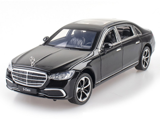 마이카 다이캐스트 금속 1:24 벤츠 S400L 모델 합금 자동차 모형 피규어 장식, 1개, 03_블랙