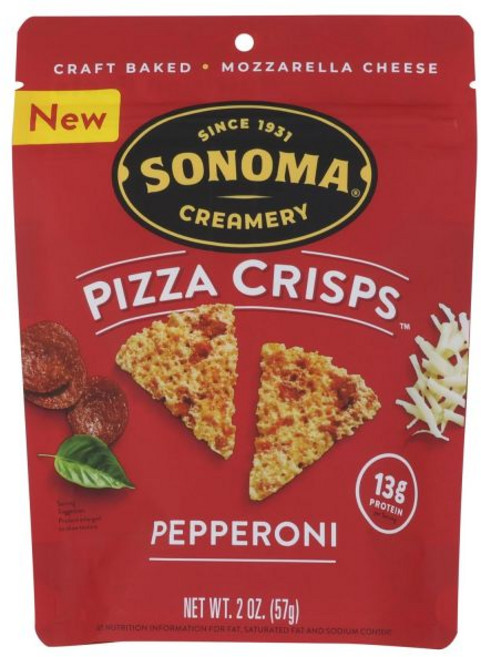 Sonoma Creamery 베지터블 비건 과자 스낵 소노마 크리머리 피자 크리스프 베지 슈프림 2온스 12개입 짭짤한 크래커 고단백 저탄수화물 글루텐 프리 밀가루 케토 친화, 페퍼로니, 2온스 (1팩)