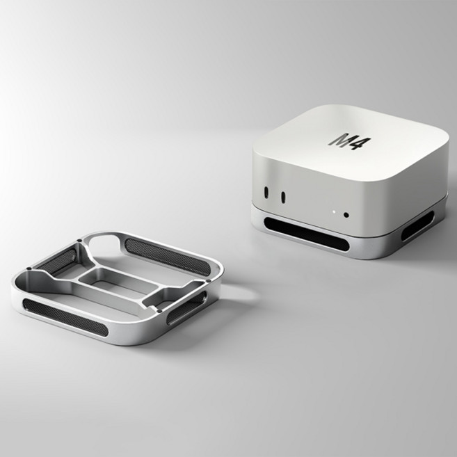 LED전구 Mac mini M4M4 Pro 데스크탑 스탠드 받침대 컴퓨터 라이저 방진 베이스 방열 브래킷 알루미늄 합금 냉각 홀더 도크, [01] 옵션1