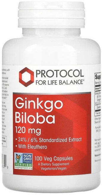 Protocol for Life Balance 징코 Biloba 120mg 100 베지캡슐, 1개, 100정 - 쿠팡
