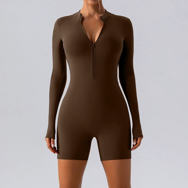 차니글로벌 요가 점프수트 요가복 피트니스 전신 레깅스 필라테스 여성용 점프슈트, S 45~52.5kg, 3호 다크 브라운