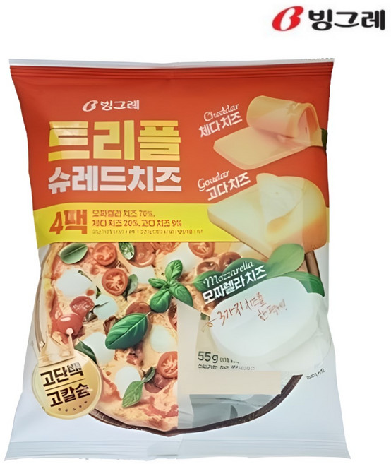 빙그레 트리플 슈레드 치즈, 1개, 220g