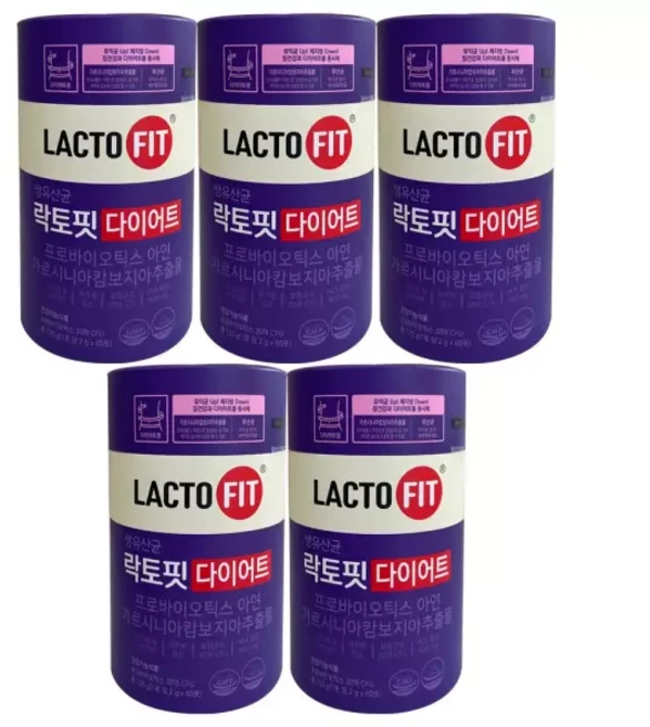 락토핏 다이어트 생유산균 다이어트유산균 60포 1통 1개월분 5개 613184, 락토핏 다이어트 생유산균 다이어트유산균 60포 1통 1