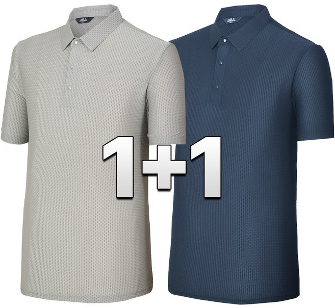 워킹맨 아울렛 1+1 상쾌한 쿨링 무봉재 패턴 카라 긴팔 스판 티셔츠 상의 일상복 외출복 아웃도어 A319