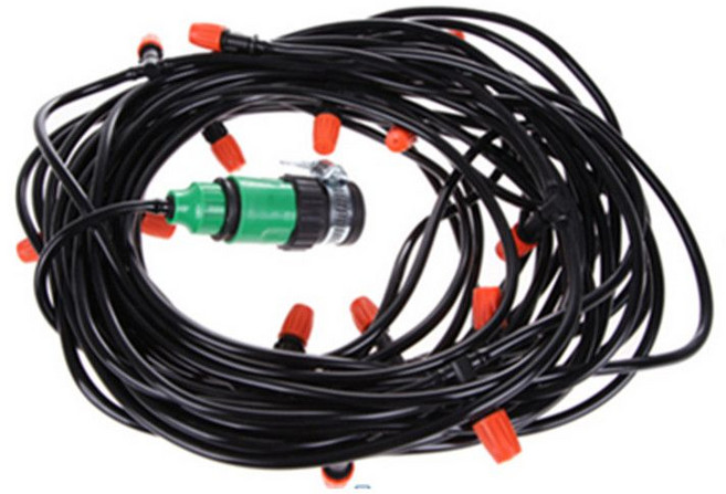 스프링쿨러 안개 분사기 잔디 스프레이 급수 농사용 노즐 호스 쿨러 미스트, F. 블랙 20호 호스 20m, 1개