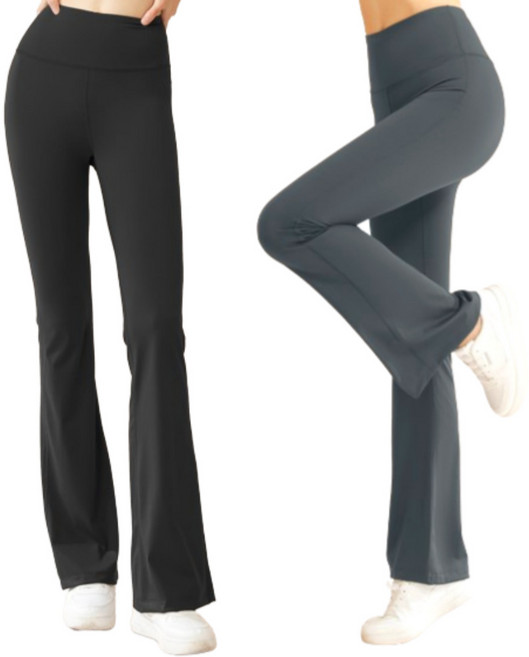 유플리앙 고급 하이웨스트 부츠컷 레깅스 필라테스 요가바지 2P