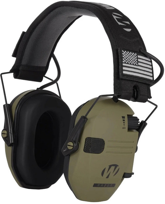 전자 슈팅 귀마개 전술 헤드셋 귀 보호 사냥 용 소음 방지 귀 머프 귀 수비수 사운드 증폭, 그린, 1개, 1개입