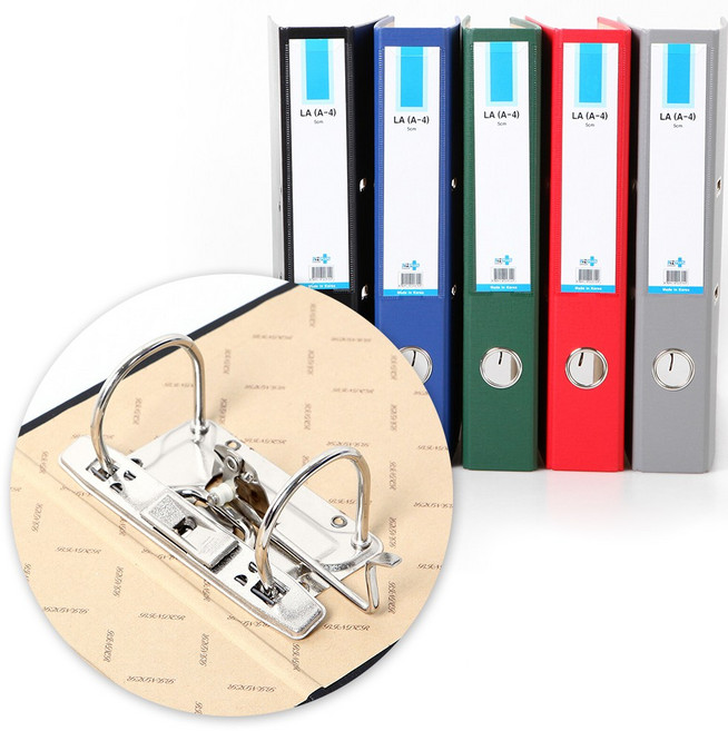 A4 세로형 레버아치(LA) 바인더, 5cm, 흑색, 흑색, 1개