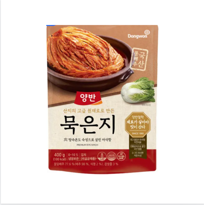 동원 고급원재료로 만든 산지양반 묵은지, 400g, 5개