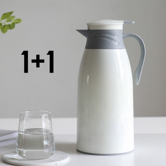 1+1 보온주전자 24시간 1.9L 대용량보보온물병 보온주전자 베이지 민트그린 SH-7392B, 1개, 1900ml