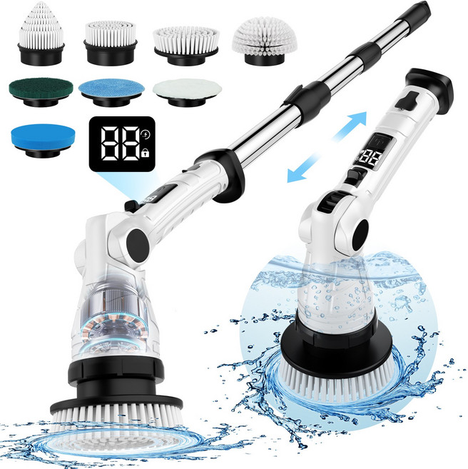 바미펀 무선 욕실 청소기 멀티 전동 청소솔 화장실 8in1세트, 혼합색상