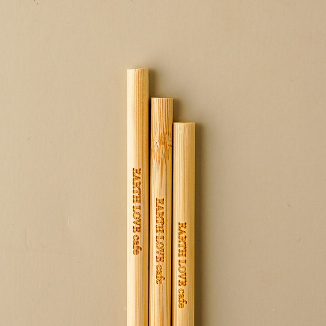 지구사랑 대나무빨대 친환경 일회용빨대 카페용, 1개, 50개