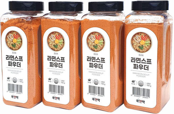 새마원 쿡앤딱 라면스프 분말 700g 얼큰한 진한 국물 파우더 가루 짬뽕, 4개